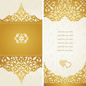 وکتور پس زمینه با گل های طلایی سفید